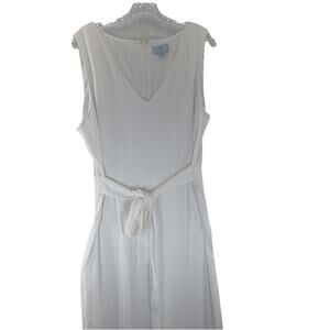 Cece Women's White Tie Surplice V-Neck Sleeveless Jumpsuit Wide leg Size 14 XL